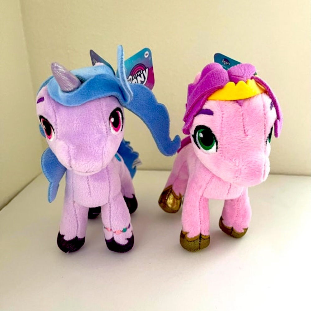 Set of 2, My Little Pony TY 6” Plush Stuffed Animal Toy. New with tags